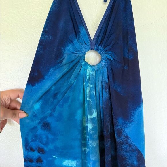 White House Black Market Blue Halter Maxi Dress - Picture 4 of 4